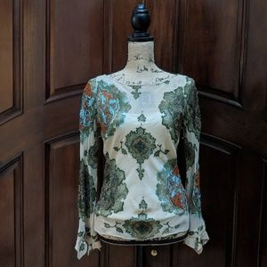 ETRO Embroidered & Beaded 100% Silk Blouse